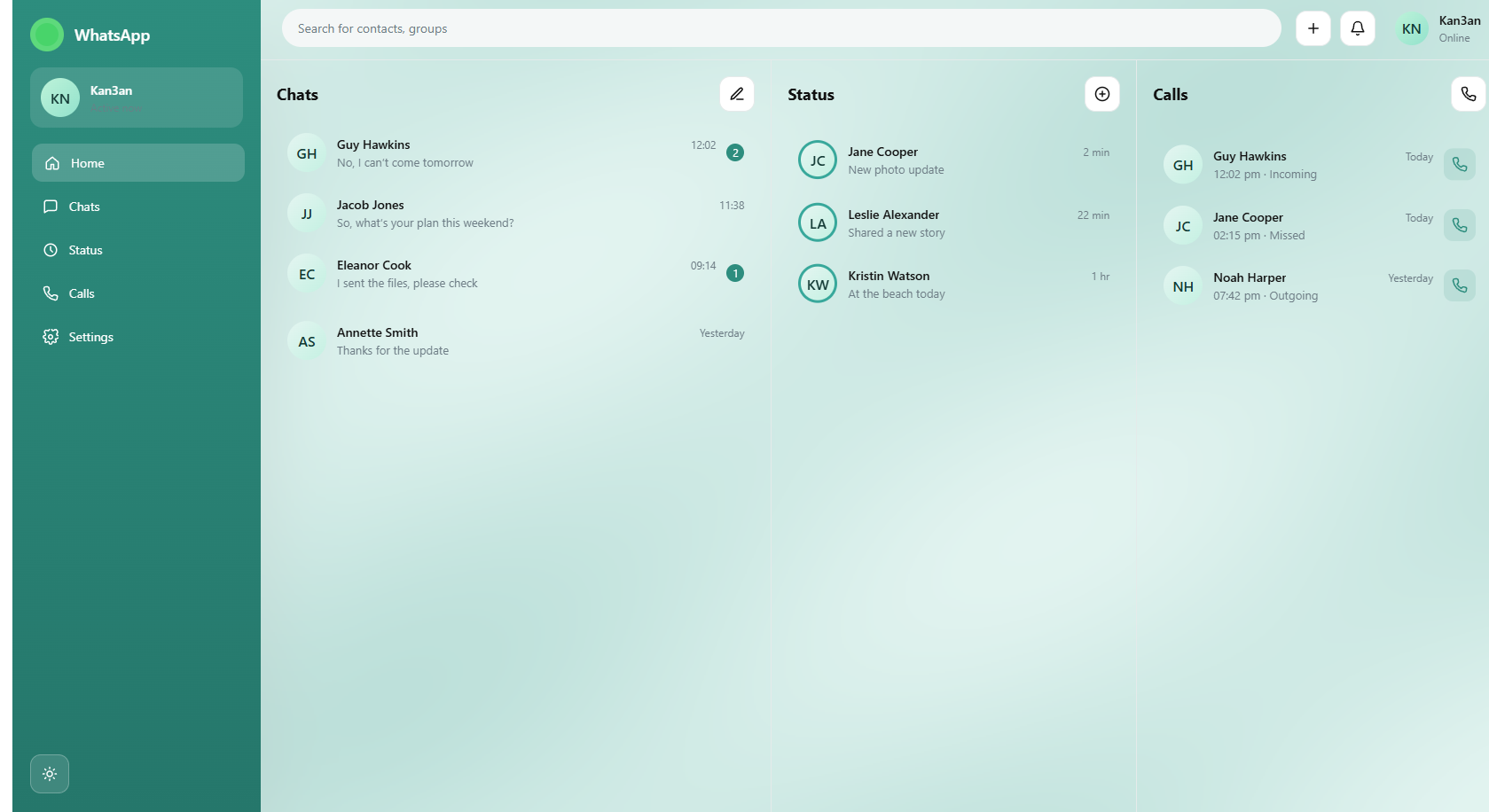Whatsapp web template