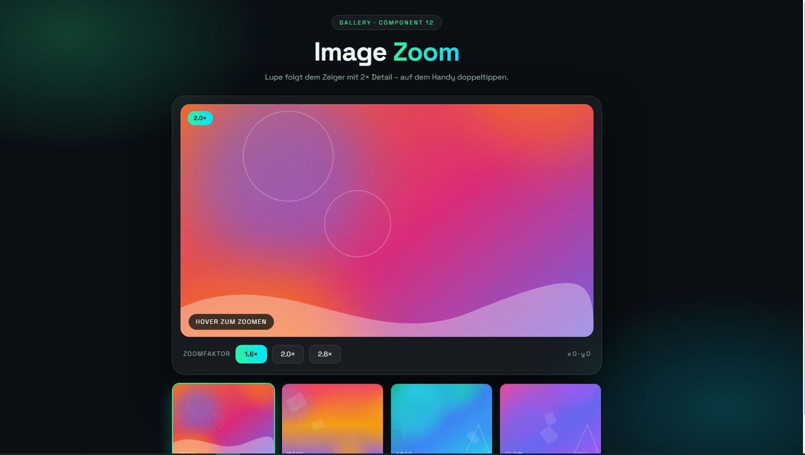 Image Zoom – Vorschau des kostenlosen HTML & CSS Templates