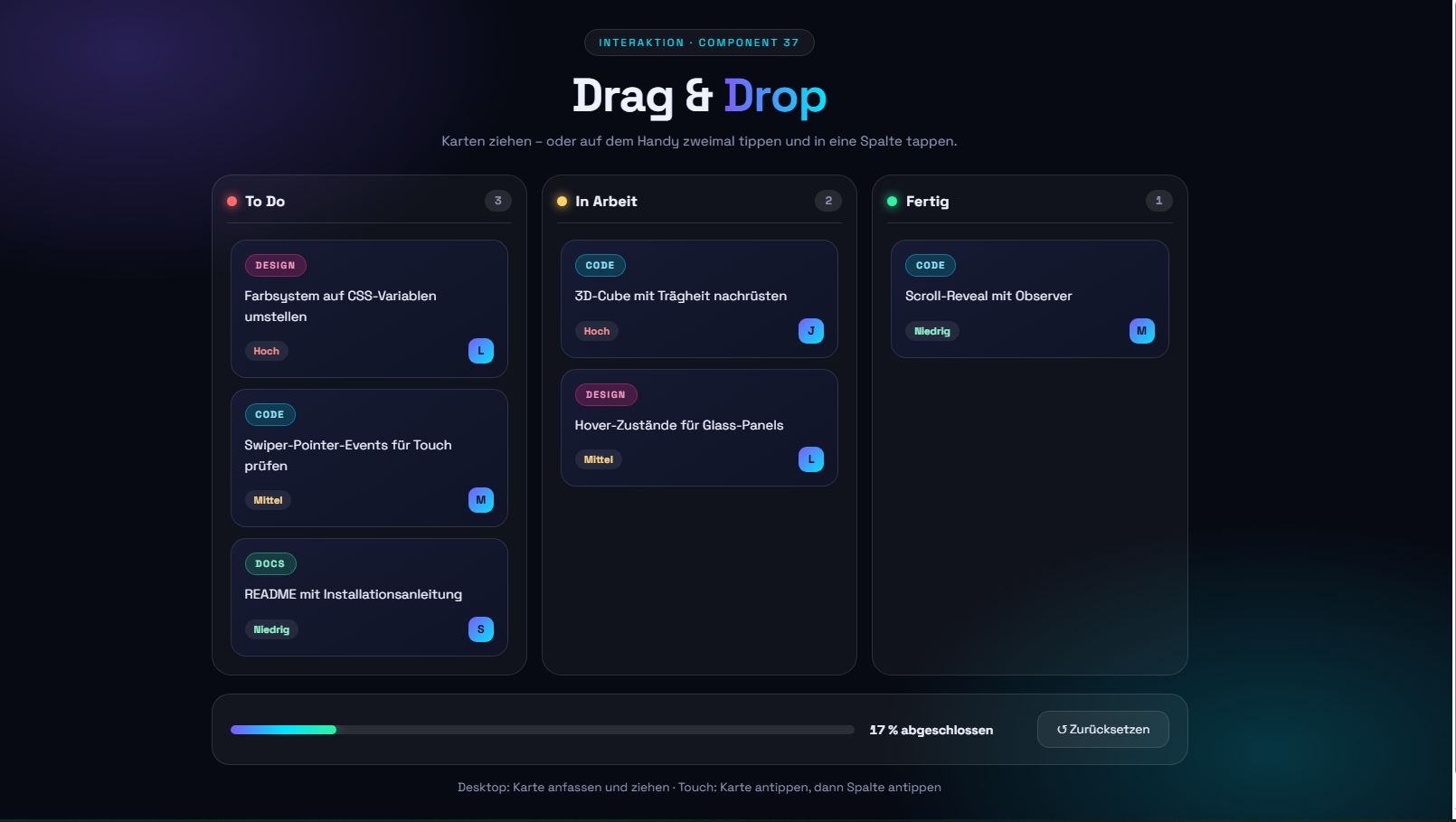 Drag Drop – Vorschau des kostenlosen HTML & CSS Templates