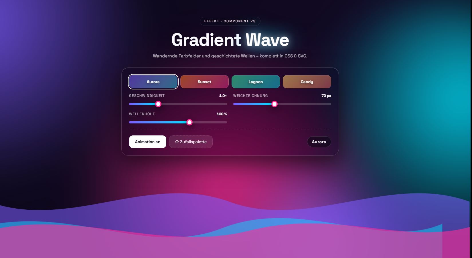 Gradient Wave – Vorschau des kostenlosen 3D & Animation Templates