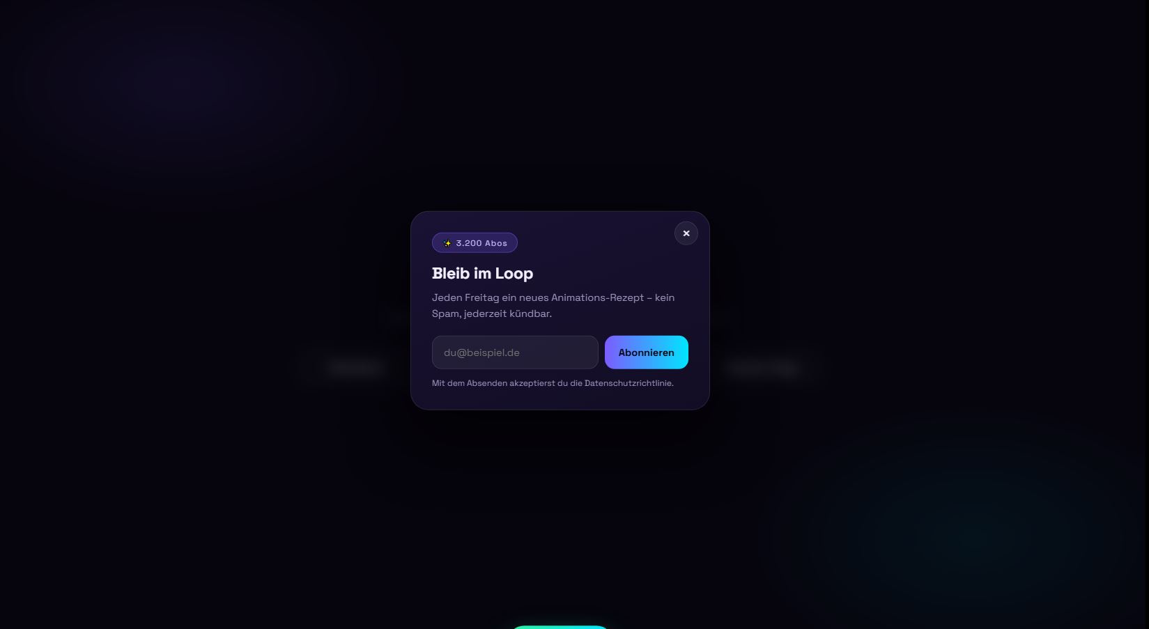Modal Dialog – kostenloses Template