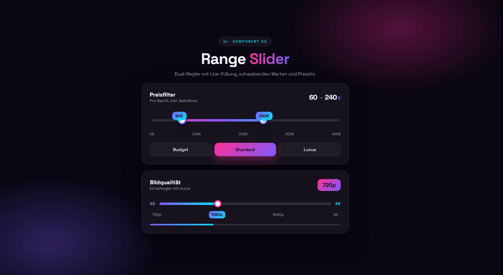Range Slider – kostenloses Template