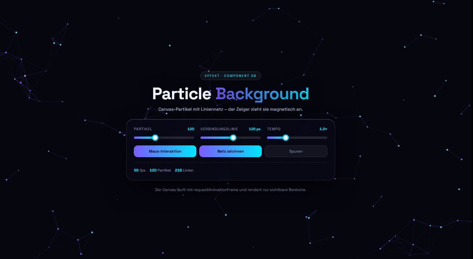 Particle Bg – kostenloses Template