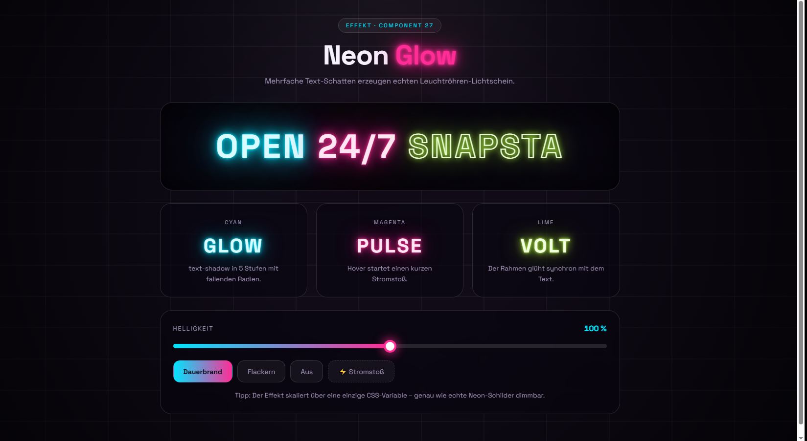 Neon Glow – kostenloses Template