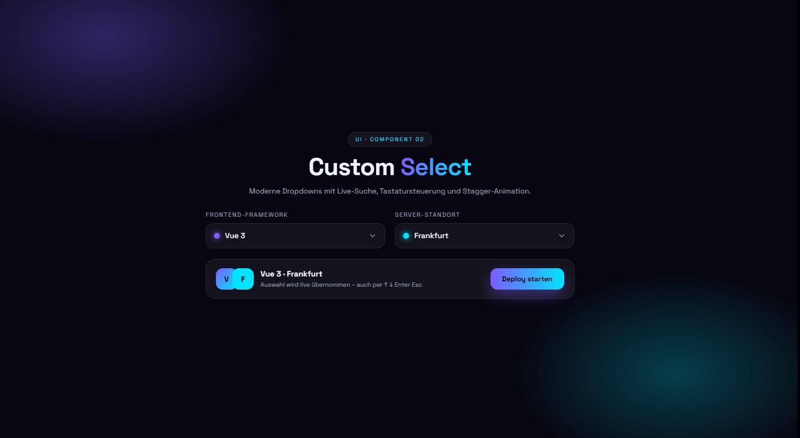 Custom Select – kostenloses Template